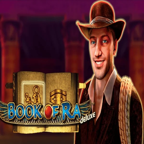 Book of Ra Deluxe slot visual from Novomatic available on lucky-wavecasino.net