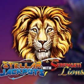 Jackpots logo of Stellar Jackpots with Serengeti Lions from Lightning Box Game at Lucky Wave Casino